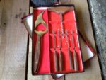 Bar set wood handles 1970 Foreign made