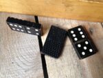 Black wooden dominoes 1950's wooden box - Image 5