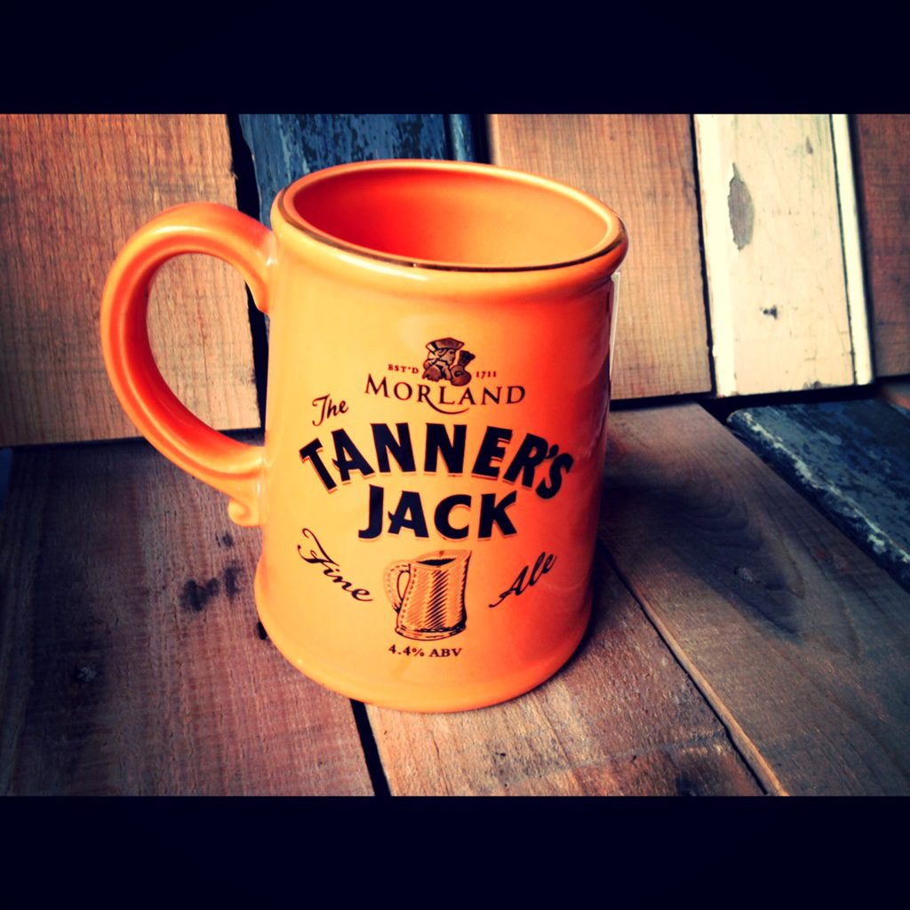 Tanners Jack orange beer mug England 1970 Tanners Jack orange beer mug stoneware England 1970 - Image 1