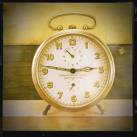 vintage alarm clock silver Silver Debove alarm clock 1960 France - Image 1