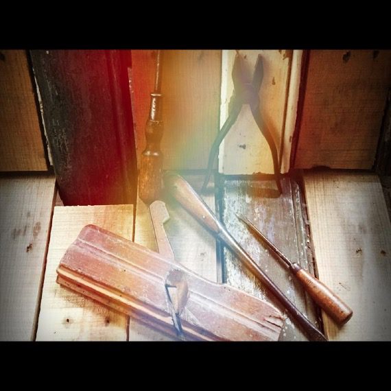 Man tool set 5 piece iron and wood 1930 Man tool set 5 piece iron and wood 1930 - Image 1