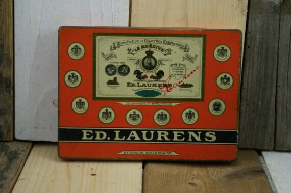 Ed Laurens 50 cigarettes orange tin 1930 Holland - Image 2