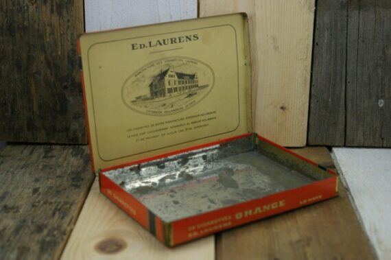Ed Laurens 50 cigarettes orange tin 1930 Holland - Image 5