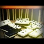 Double 6 Domino set Bone and Wood in box 1950 Holland