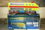 Double Decker train tin friction toy in box MF 136 China 1980 - Image 2