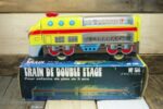 Double Decker train tin friction toy in box MF 136 China 1980 - Image 3