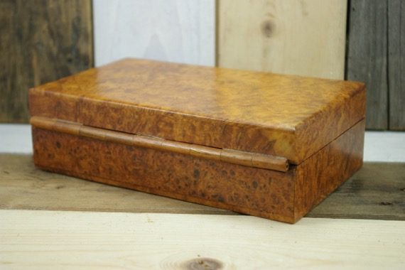 Handcrafted burl wood desk cigar box - Image 5