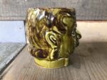 Moustache saving green ceramic coffee mug 1970 Japan - Image 4