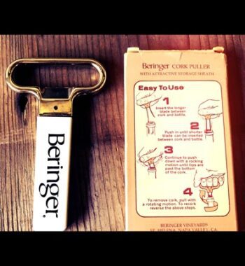 Beringer cork puller corkscrew in box bar tool 1980 USA