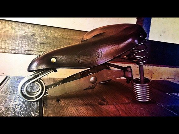 Lepper Primus leather mens saddle bike huge springs 1989 Holland vintage Lepper Primus leather mens saddle bike huge springs 1989 Holland - Image 1