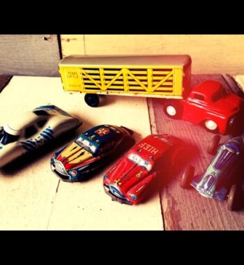 5x small tin toy race car truck 1960 Japan USSR Italy