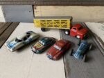 5x small tin toy race car truck 1960 Japan USSR Italy