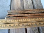 Folding Ruler 3x wood brass tool antique 1900 Holland England - Image 2