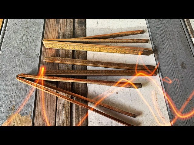 Folding Ruler 3x wood tool antique Amsterdam ca 1900 Holland England Folding Ruler 3x wood tool antique Amsterdam ca 1900 Holland England