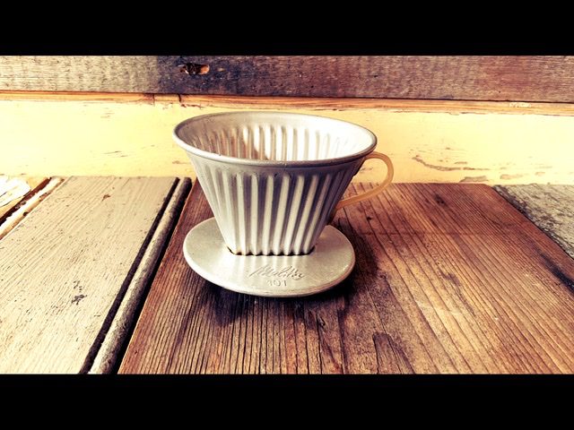 Melitta 101 drip style aluminum bakelite coffee filter holder 1950 Germany Melitta 101 drip style aluminum bakelite coffee filter holder 1950 Germany