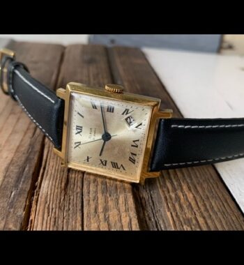 Slava 21 jewels square gold filled dress watch 1960 USSR