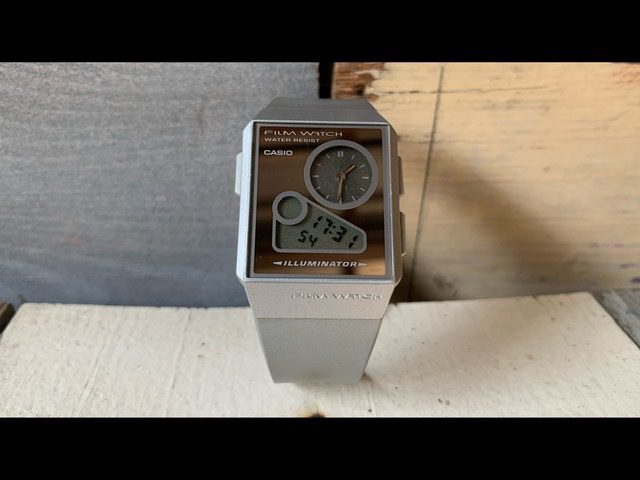 Casio Film watch FS-03 silver mirror mens quartz watch 2000 Japan