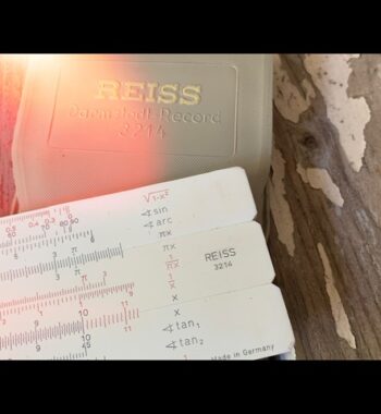 Reiss 3214 Darmstadt Record slide rule sleeve 1970 Eastern Germany