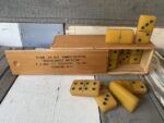 Double 6 Domino set butterscotch bakelite handmade in box 1960 Holland - Image 3