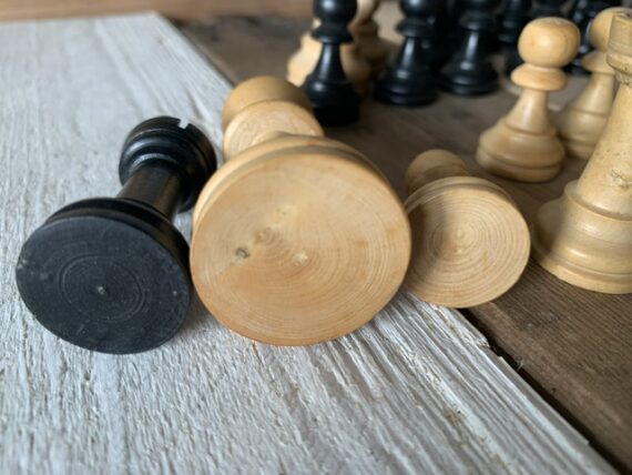 Chess set Staunton type K78 wood in box 1960 France - Image 2