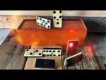 Double 6 Domino ebony Ivory set handmade in box 1900 Holland
