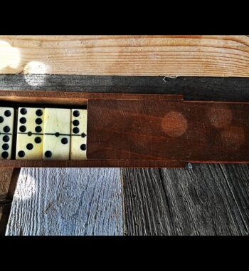 Double 6 Domino smaller ebony Ivory set handmade in box 1900 Holland