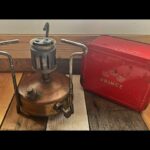 K.F. Eriksson's Prince 60 small brass camping Stove box 1940 Sweden