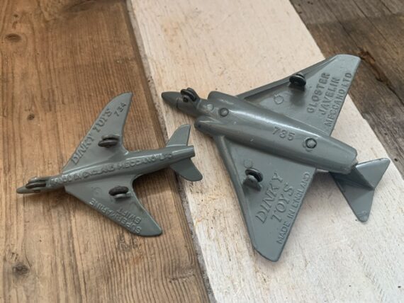 2x Dinky Toys 734 735 airplanes Javelin swift 1960's England - Image 3