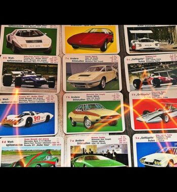 Go Fish Quartett 281 card game cars Piatnik 1970 Austria