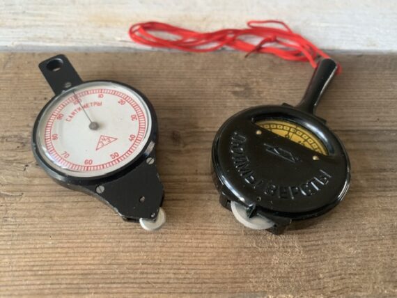 2x Map measuring wheel bakelite aluminum man tool 1960 USSR - Image 4