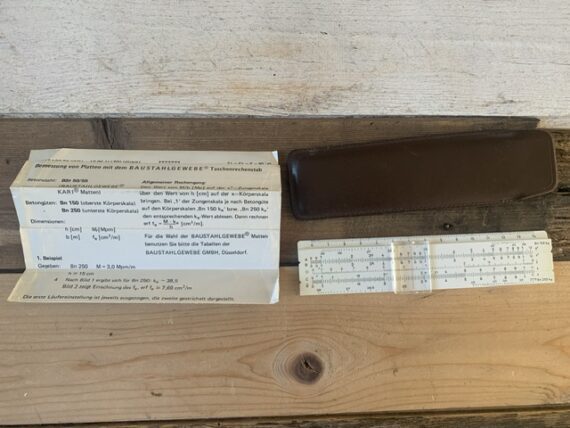 Aristo 80151 BG Concrete pocket slide rule case 1960 Germany