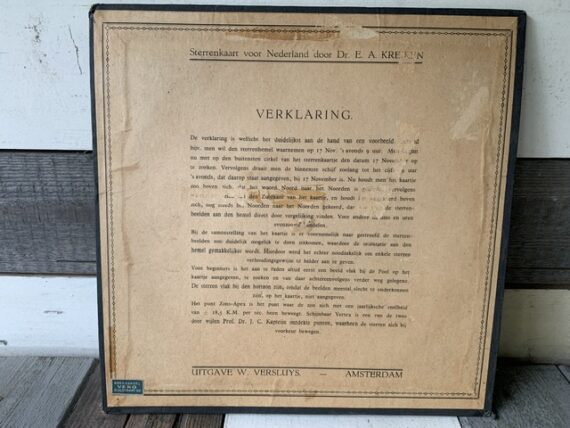 Kreiken Planisphere Astronimical star chart 1930 The Netherlands