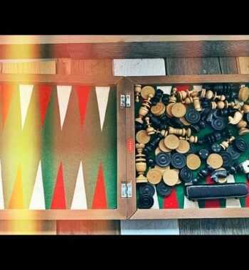 Chess checkers backgammon board game box set 1930 Netherlands