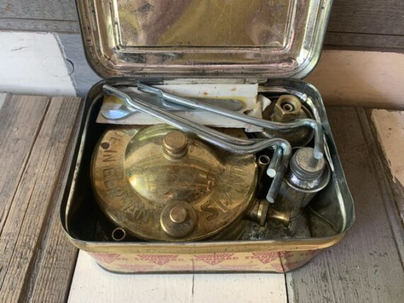 Standard 296 brass camping Stove complete set box 1970 Germany