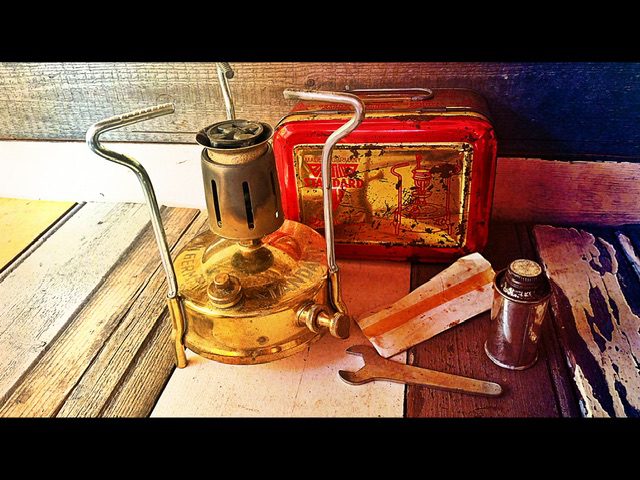Standard 296 brass camping Stove complete set box 1970 Germany