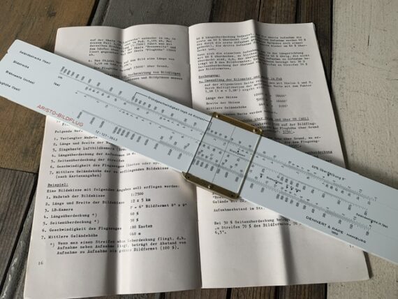 Aristo 0956 Bildflug military airplane Photo slide rule 1970 Germany
