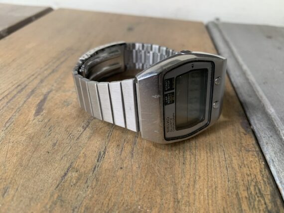 Seiko M159-5010 Quartz LCD chronograph white steel 1976 Japan - Image 5