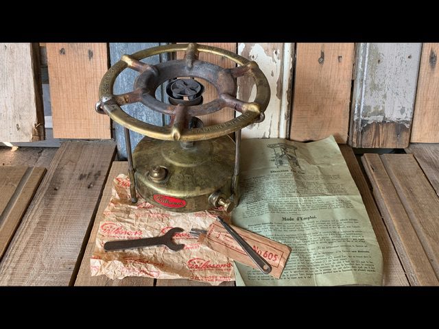 K.F. Eriksson's Prince 91 collapsible brass camping stove 1950 Sweden