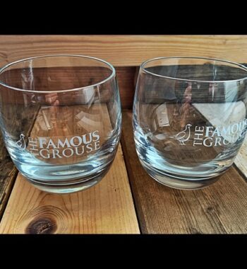 2x Famous Grouse Whisky glasses set 2010 Scotland