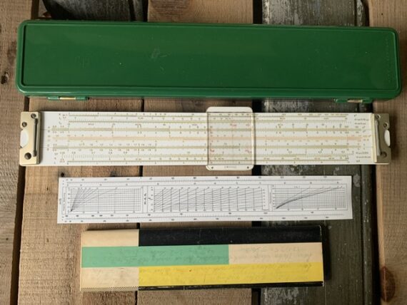 Faber Castell-stahlbeton 2/31 concrete slide rule full set 1973 Germany