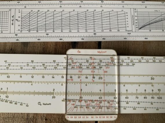 Faber Castell-stahlbeton 2/31 concrete slide rule full set 1973 Germany