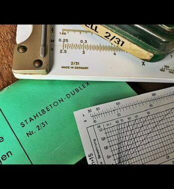 Faber Castell-stahlbeton 2/31 concrete slide rule full set 1973 Germany
