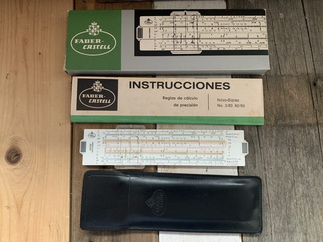 Faber Castell 63/83 Novo-Biplex slide rule complete set 1970 Germany
