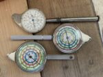 3x Map measuring wheel steel man tool 1970 Switzerland Germany