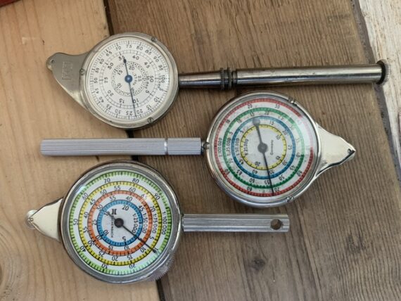 3x Map measuring wheel steel man tool 1970 Switzerland Germany