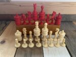 Chess set Nürnberg Nuremberg bone tournament size in box 1900 Germany - Image 3