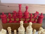 Chess set Nürnberg Nuremberg bone tournament size in box 1900 Germany - Image 5