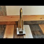 Official Ariane 5 Rocket statue gold plated metal 25cm / 10" 2000 CNES France