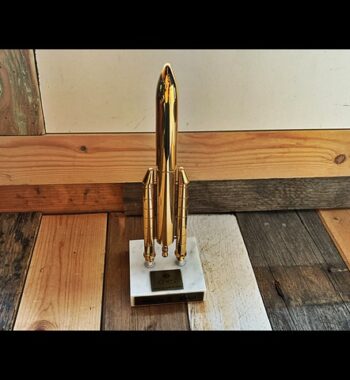 Official Ariane 5 Rocket statue gold plated metal 25cm / 10" 2000 CNES France