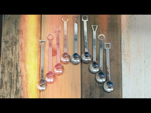 9x Douwe Egberts Dutch design coffee spoons steel 1990 Netherlands